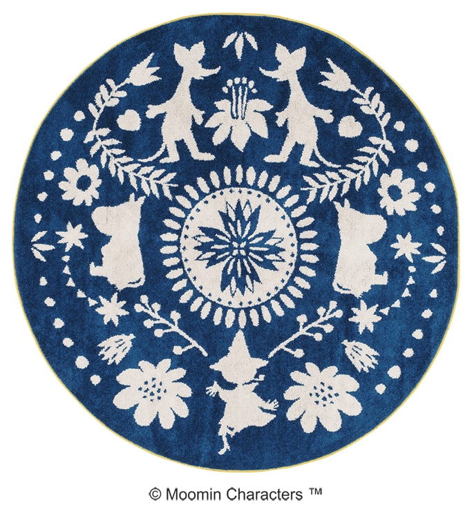 Mフォークラインラグ（ネイビー）